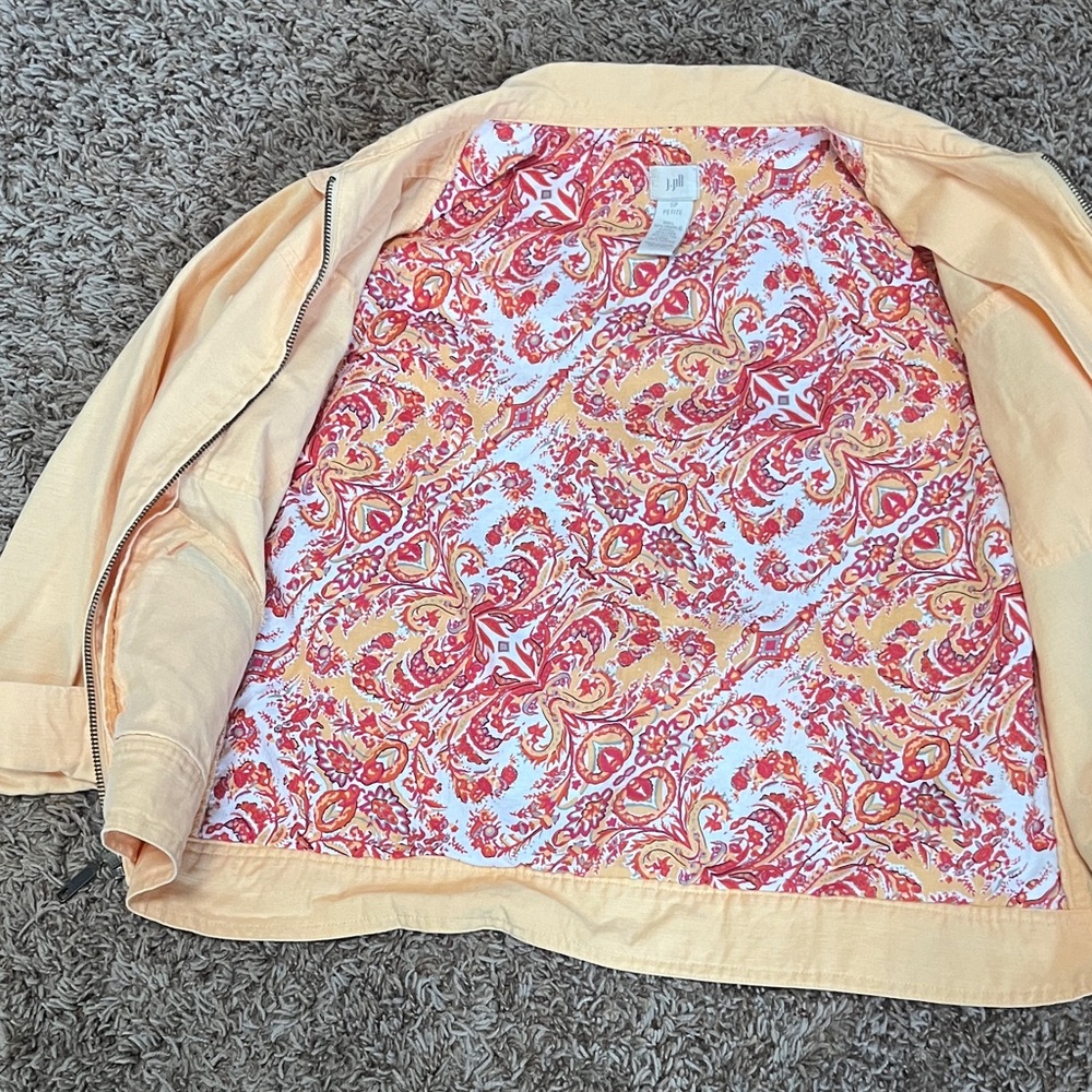 J Jill Women's Light Peach Linen Blend Jacket - Picture 4 of 5
